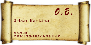 Orbán Bertina névjegykártya